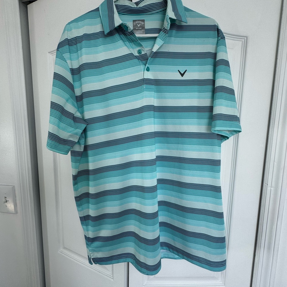 Callaway Men's Blue Striped Polo Shirt